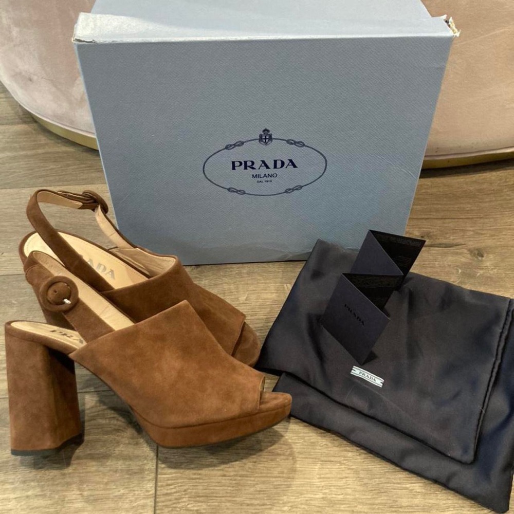 Prada platform sandals in size 38 (about 7.5 US size)